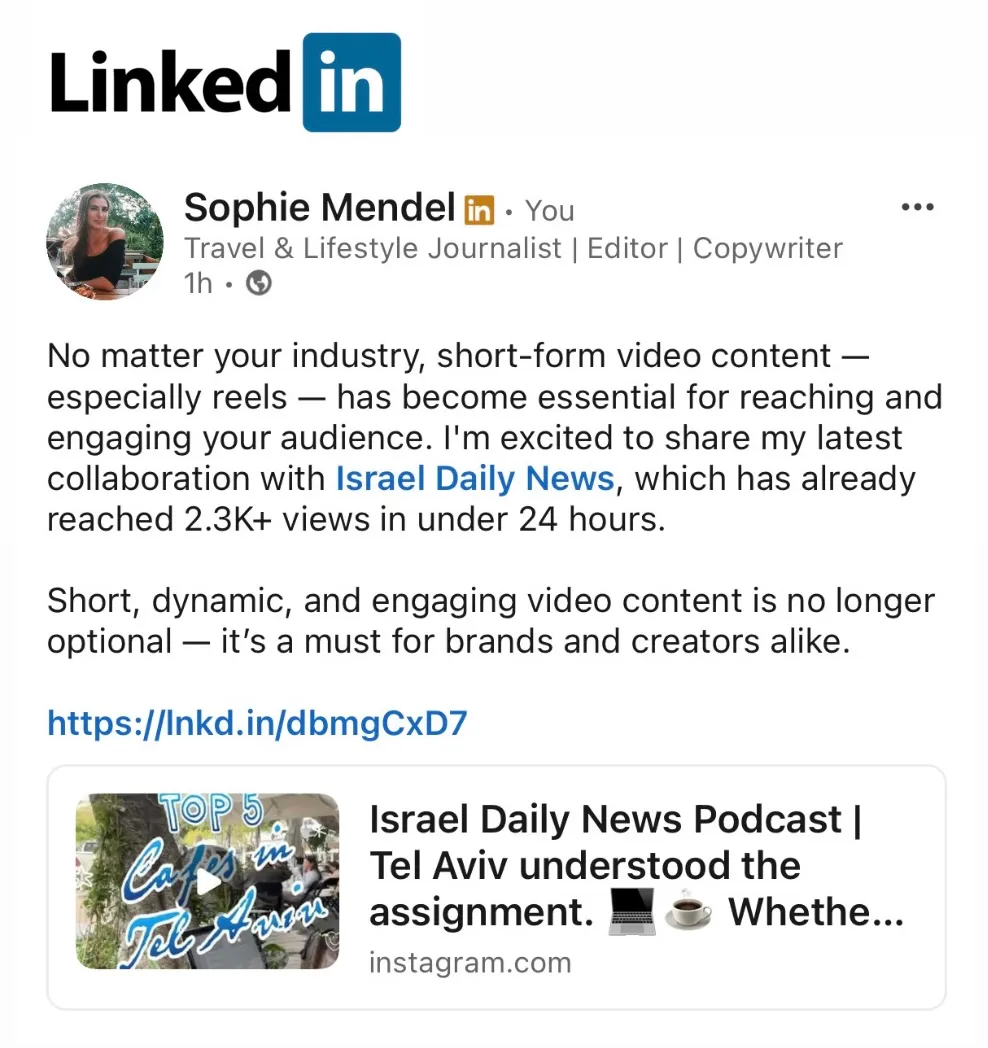 LinkedIn post