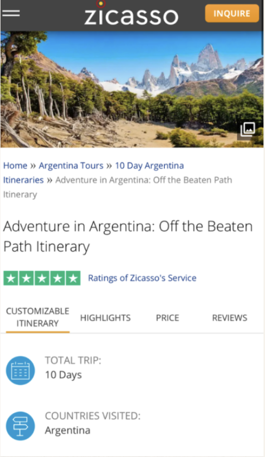 Zicasso itinerary
