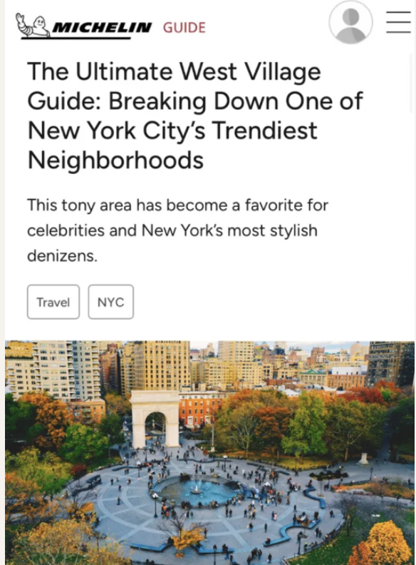 MICHELIN Guide — West Village guide