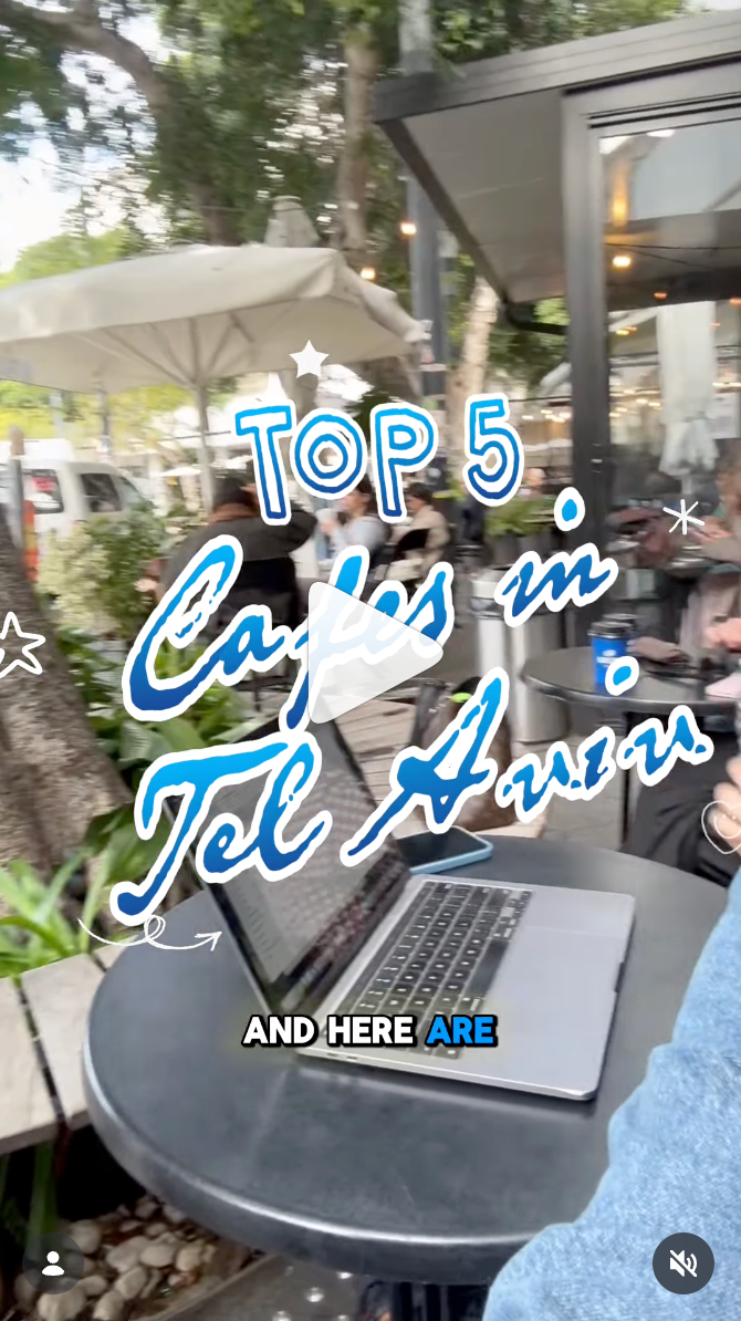 Top 5 Cafes in Tel Aviv Social Video Reel
