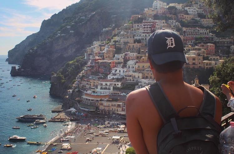 view of positano from above