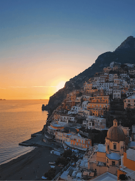 amalfi coast sunset