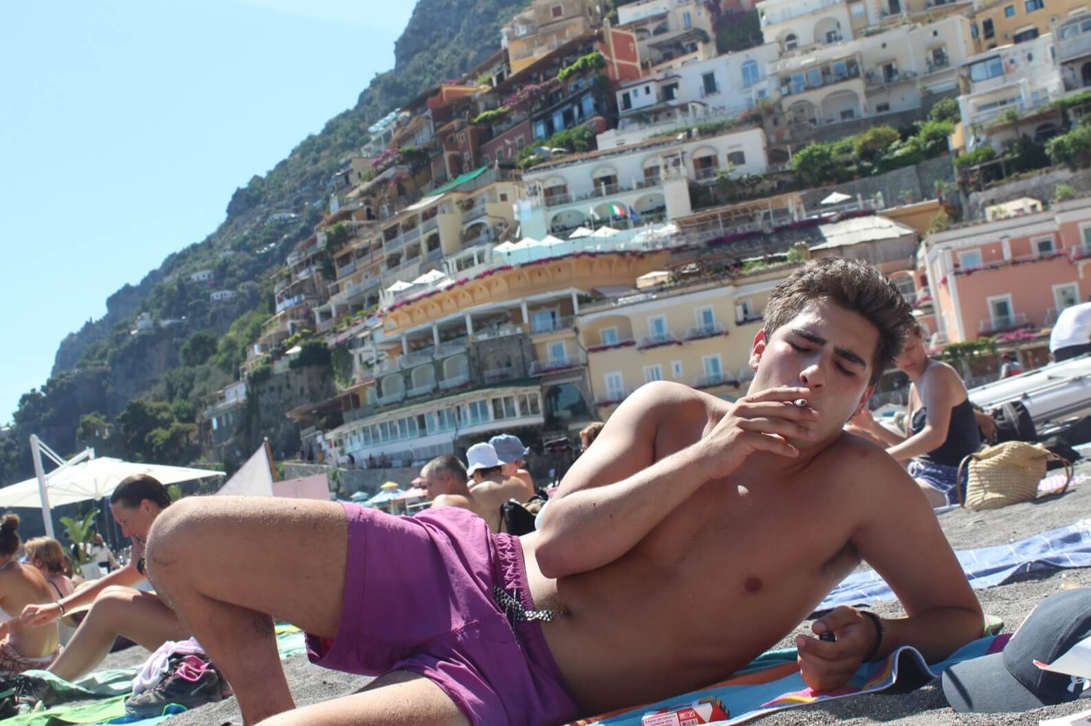positano beach, amalfi coast vacation
