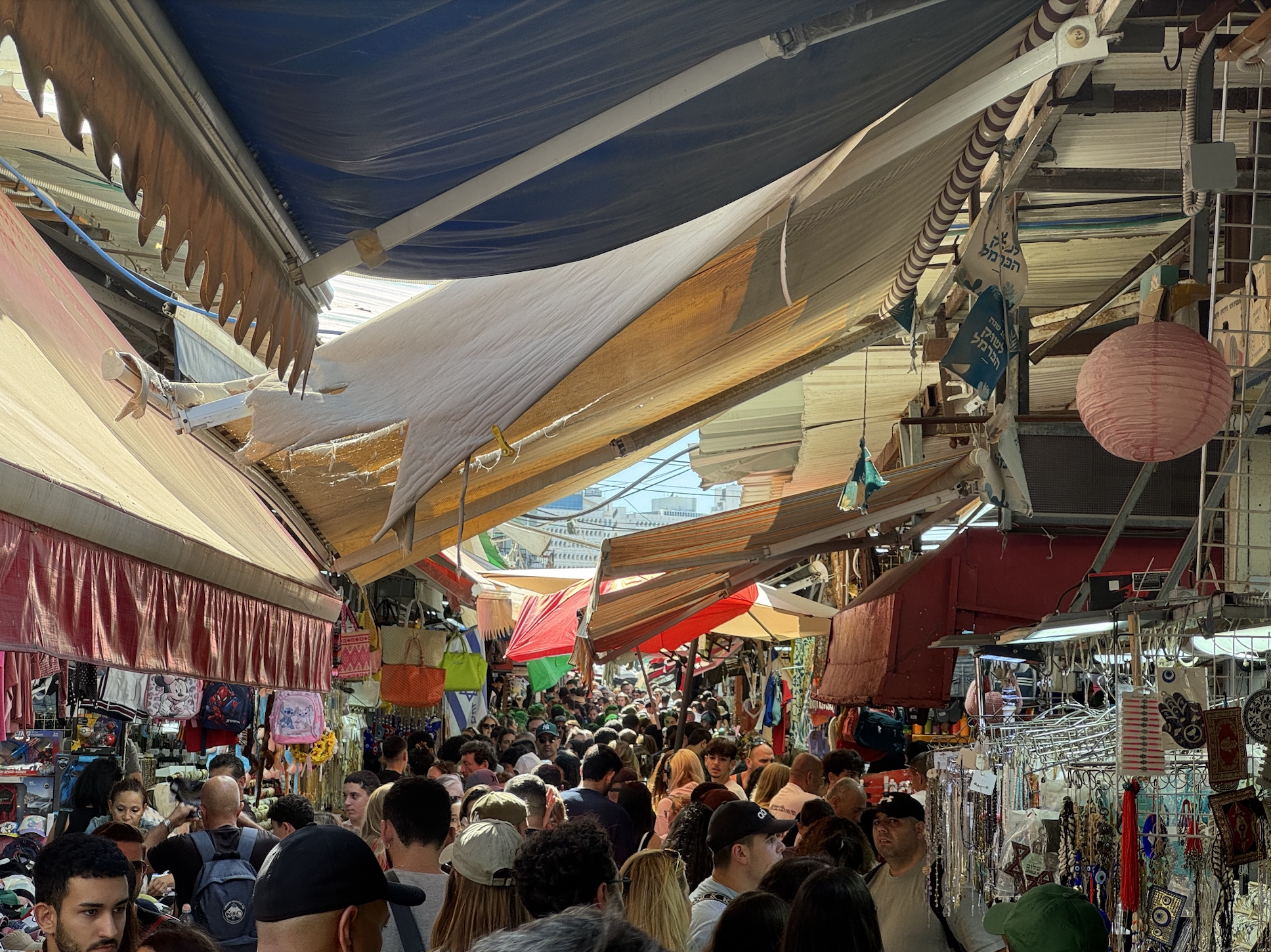 crowded shuk hacarmel on friday